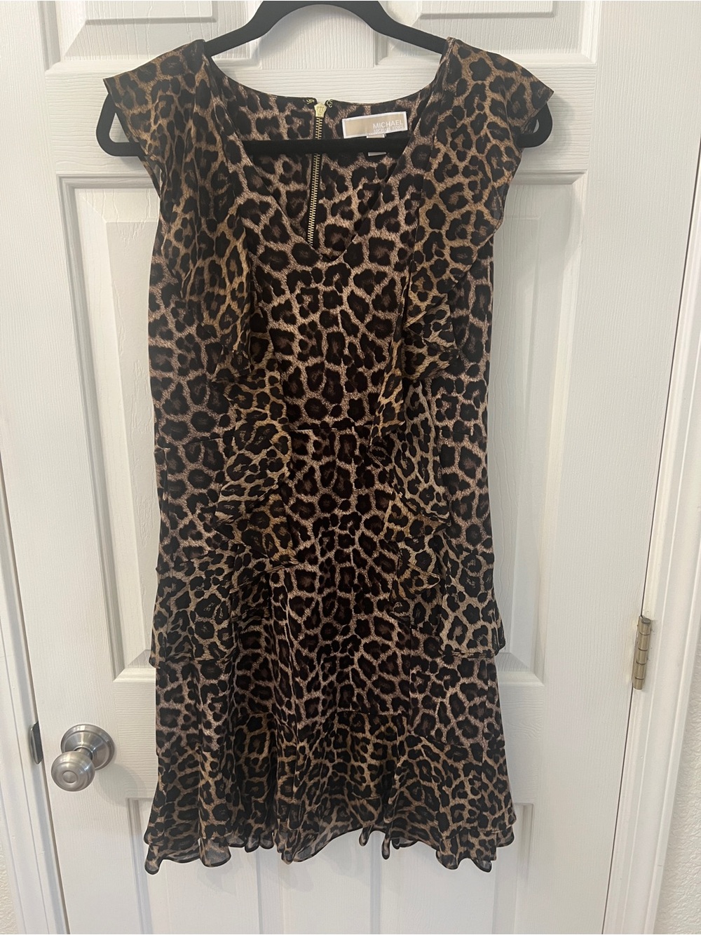 Michael Kors Leopard Print Sleeveless Dress - Brown & Black
